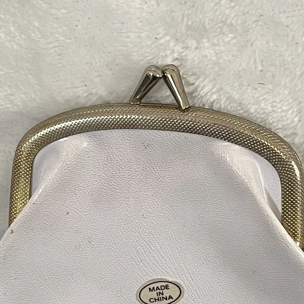 RARE Fairy Coin Purse White Kiss-Lock Clasp Vinyl Angel Girls Kids Child's T VTG